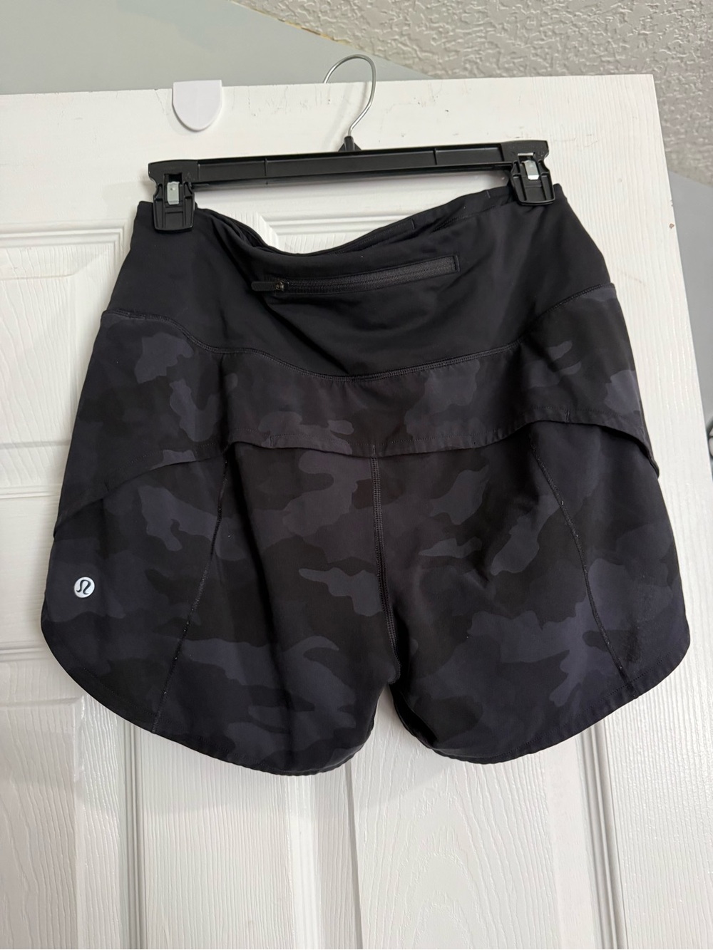 lululemon athletica Black Camo Athletic Shorts with Zip Pocket